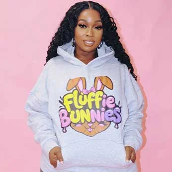 Fluffie Bunnies Gray MultiColor Hoodie